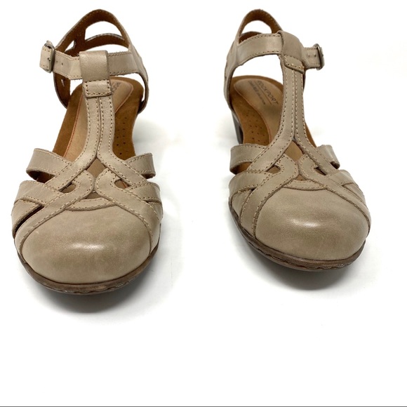 Rockport Cobb Hill Aubrey t-strap khaki WIDE - Picture 4 of 10